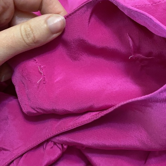 Diane von furstenberg DVF / hot Pink ribbon Silk swing Pleated Shift Dress S - Picture 6 of 8